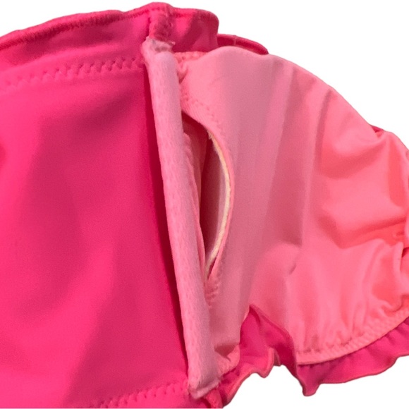 Victoria Secret Ruffled Bandeau Bikini Top, Neon Pink, Size M - Picture 3 of 5